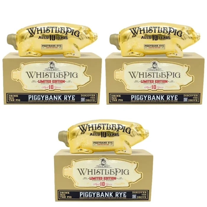 WhistlePig PiggyBank Rye Whiskey 3-Pack (750 ml each)