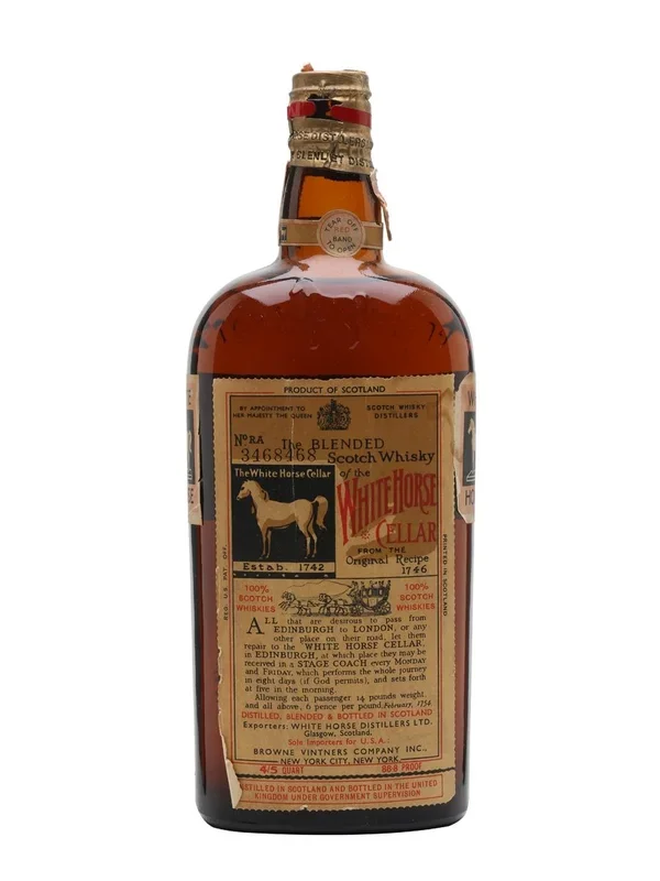 White Horse Bot.1950s Spring Cap Blended Scotch Whisky