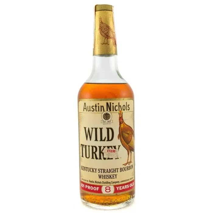 Wild Turkey 8 Years Old 1970’s Era Excellent Tax Strip Kentucky Straight Bourbon Whiskey