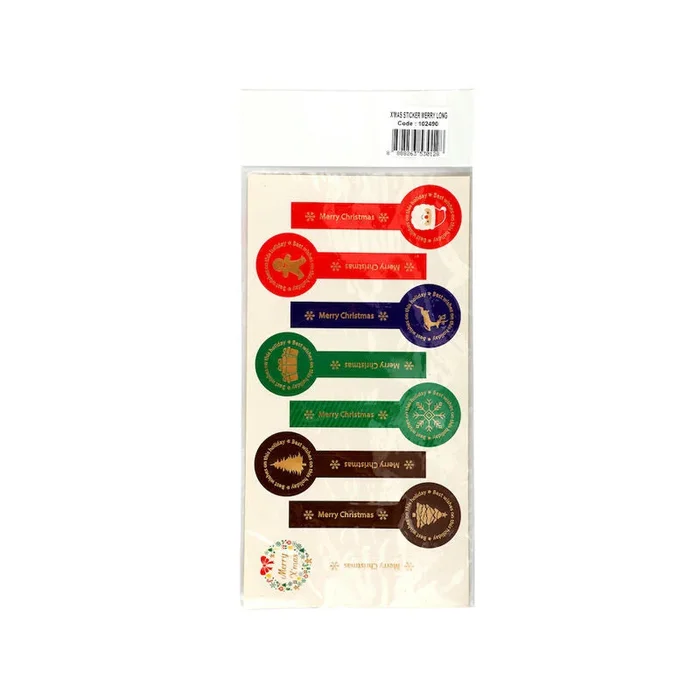 X’MAS STICKER MERRY XMAS LONG B093 8PC (#102490)
