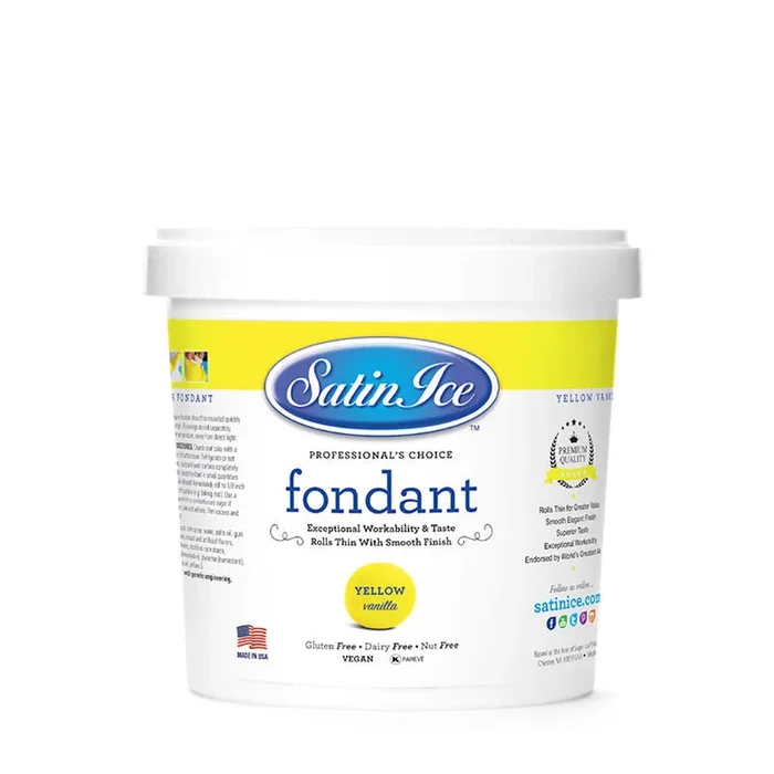 YELLOW ROLLED FONDANT VANILLA 1KG (#58436)